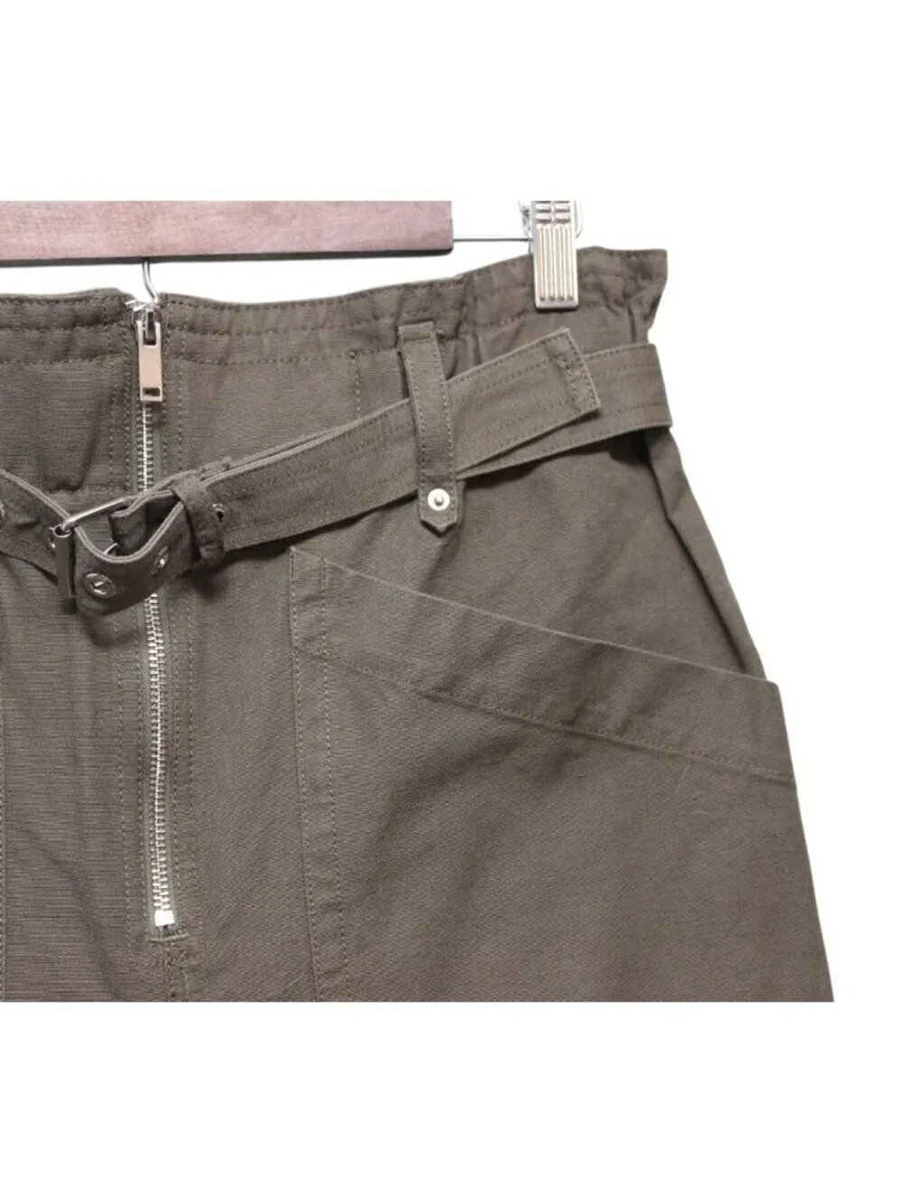 NWT Banana Republic Canvas Paperbag Pants 8 Petite Crop Linen Utilitarian Belted